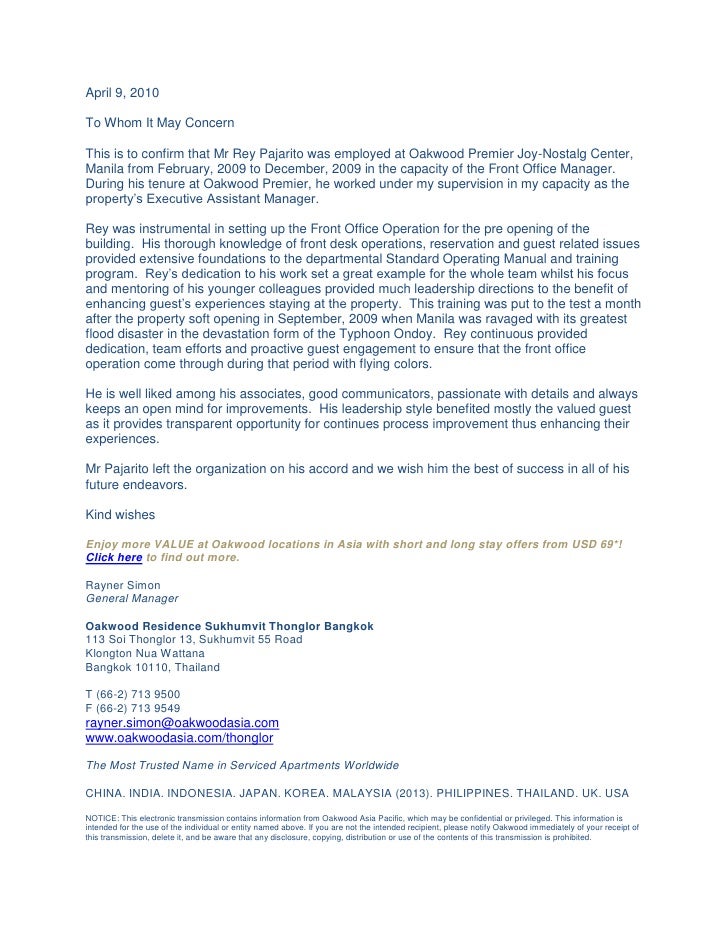 Sample Reference Letter From Supervisor