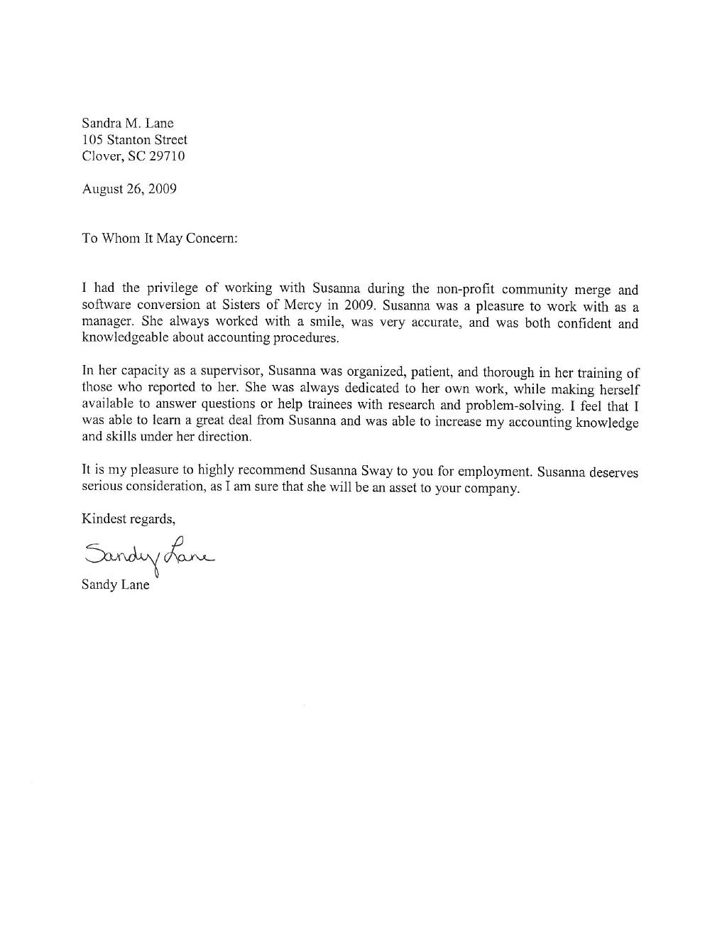 recommendation letter for research project sample