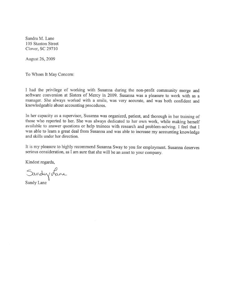 project letter of recommendation letter of recommendation from accountant