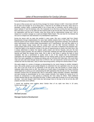 Letter of recommendation by mike lorusso 2015 03-06