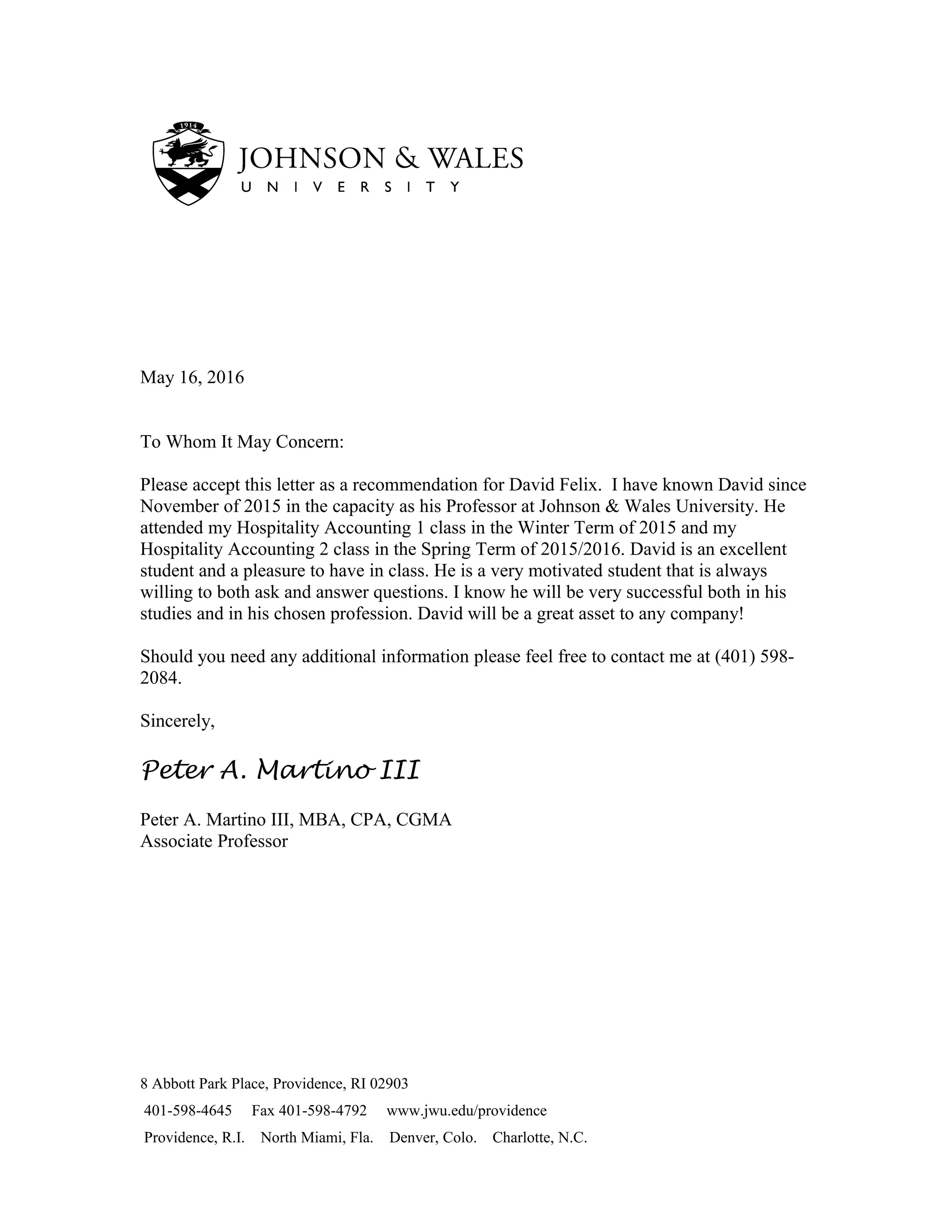 Letter of Recommend | PDF