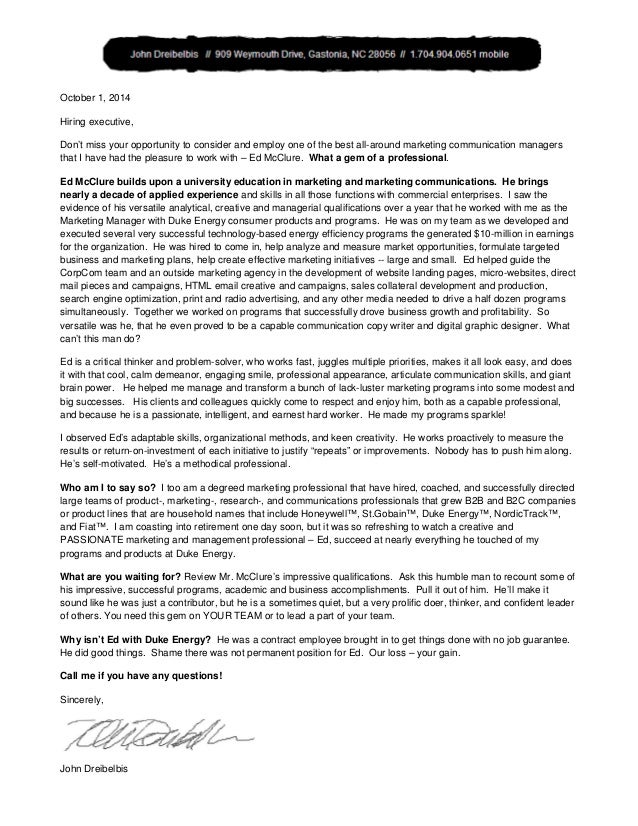 Duke Energy Client Recommendation 1 