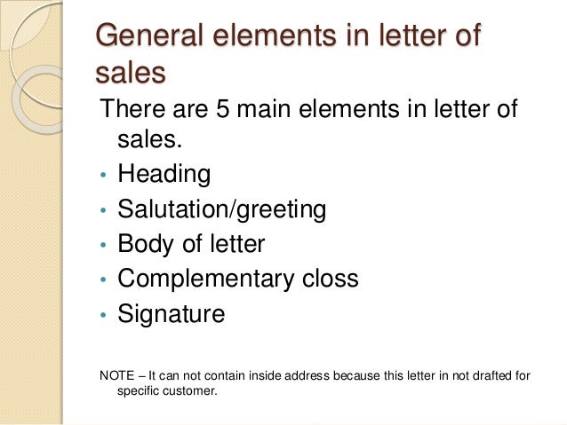 letter of sale