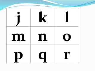 j k l
m n o
p q r

 