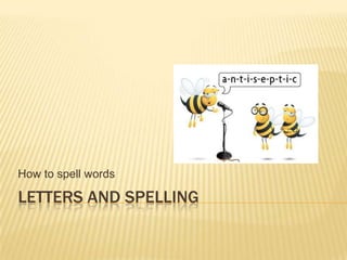 LETTERS AND SPELLING
How to spell words
 