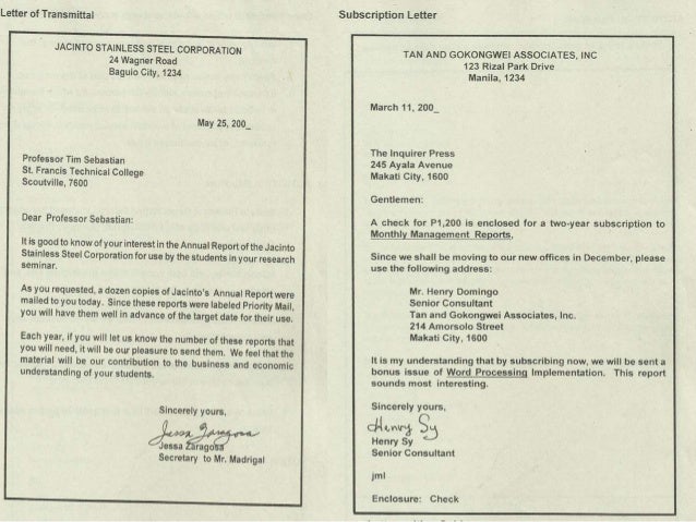 letters composed in the business world composed letter