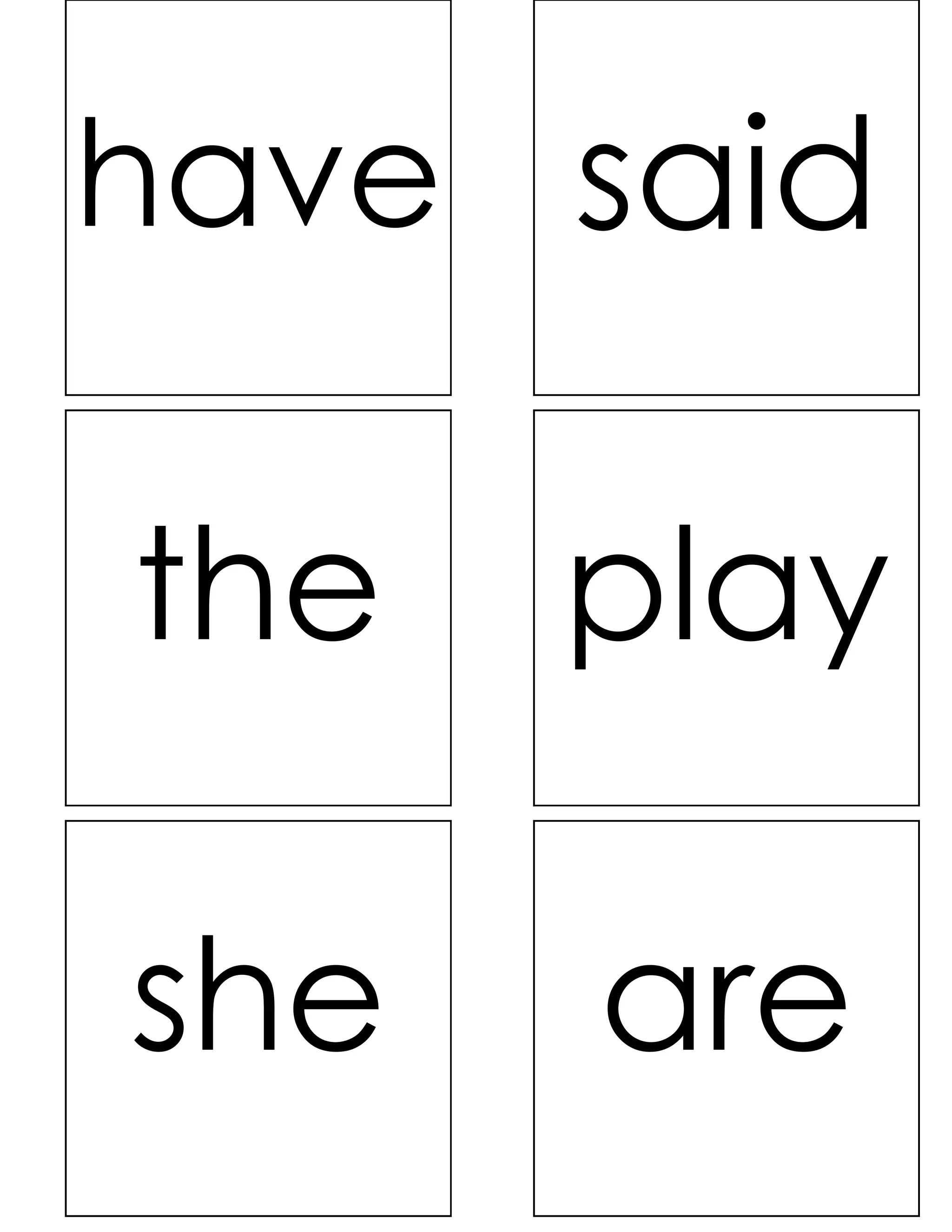 have said

the   play

she   are
 