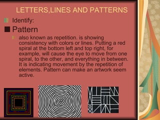 Letters, lines & patterns(4th and 5th ) | PPT
