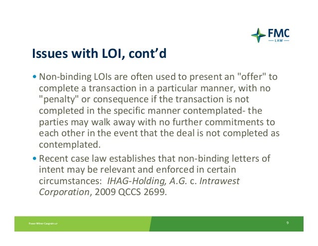 Letter Of Intent Vs Non Binding Offer Letter Of Intent Vs Non Binding Offer