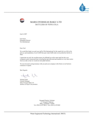 Water Engineered Technology International (WET)
 