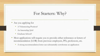 Letters of Recommendation | PPTX