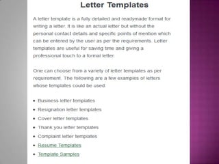 Letter template