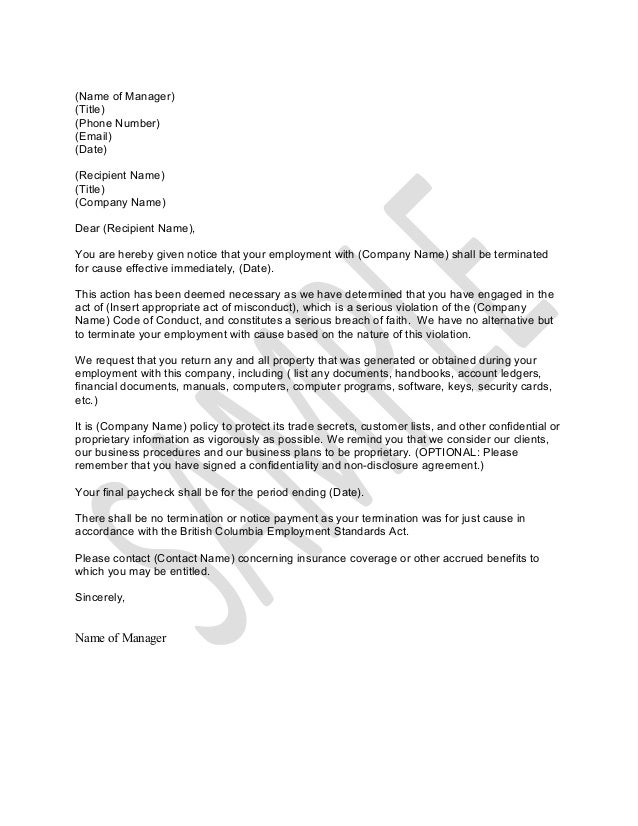 Sample Letter Of Termination Of Employment Without Cause from image.slidesharecdn.com