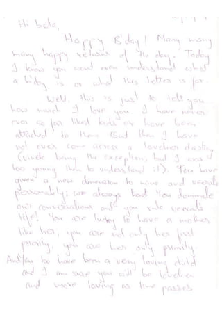 Letter To Aaryana 2004