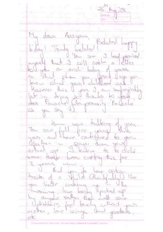 Letter to aaryana 2008