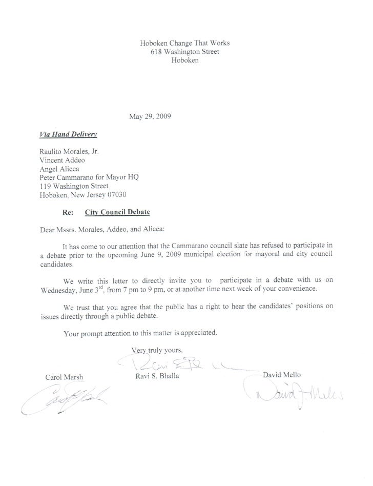 Letter To Council Candidates