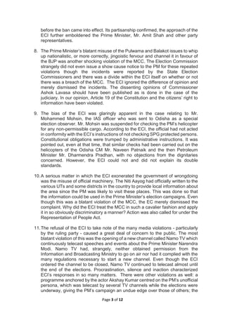 Page 3 of 12
before the ban came into effect. Its partisanship confirmed, the approach of the
ECI further emboldened the P...
