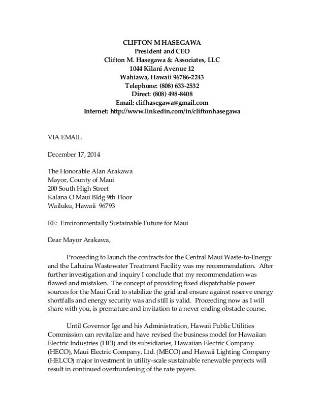 maui environmentally sustainable future for maui letter to the ho