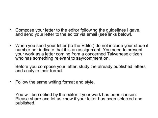 letter to the editor compose a letter