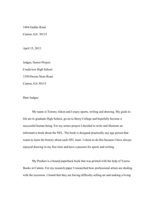Letter to the judges format 2012 13