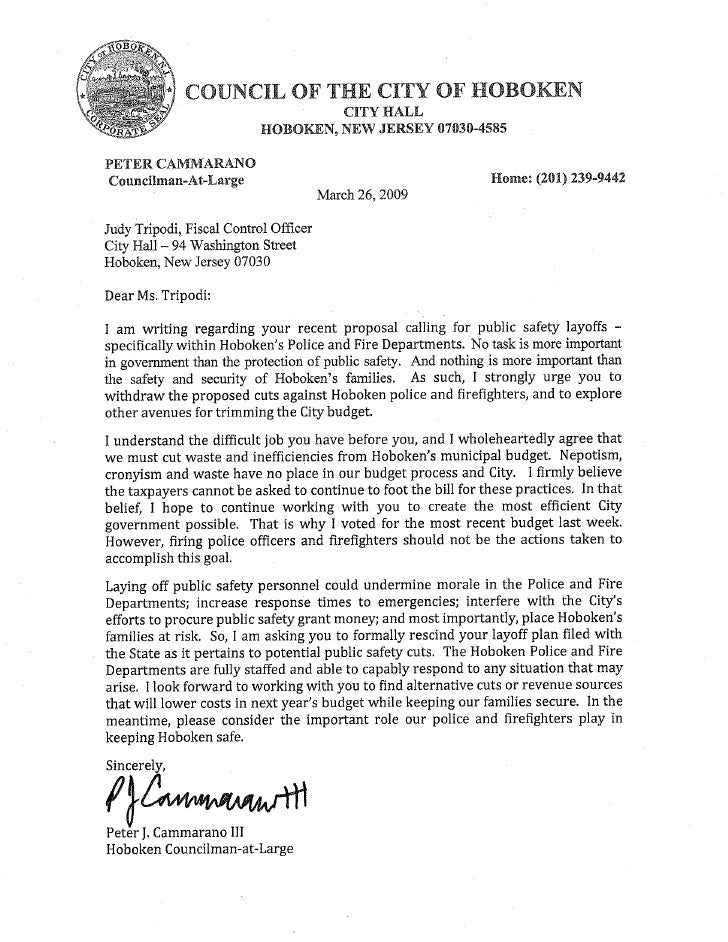 Letter To Tripodi PS Cuts 032609