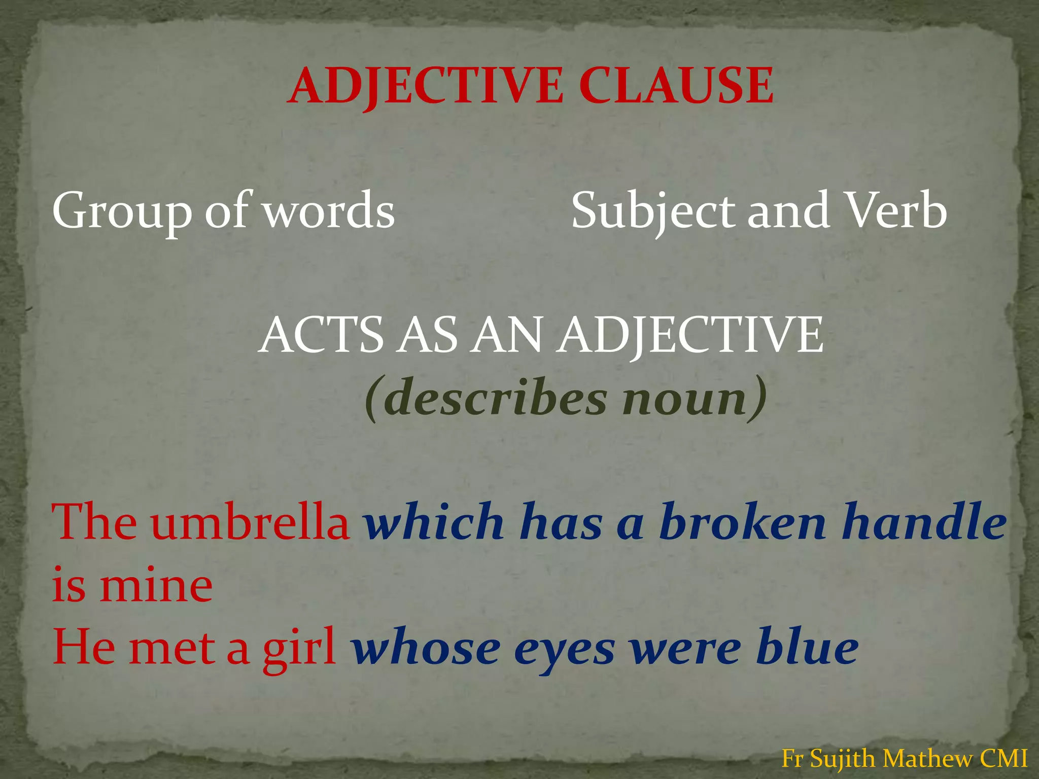 Letter word phrase clause and sentence PPT