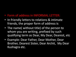 Letter writing | PPTX