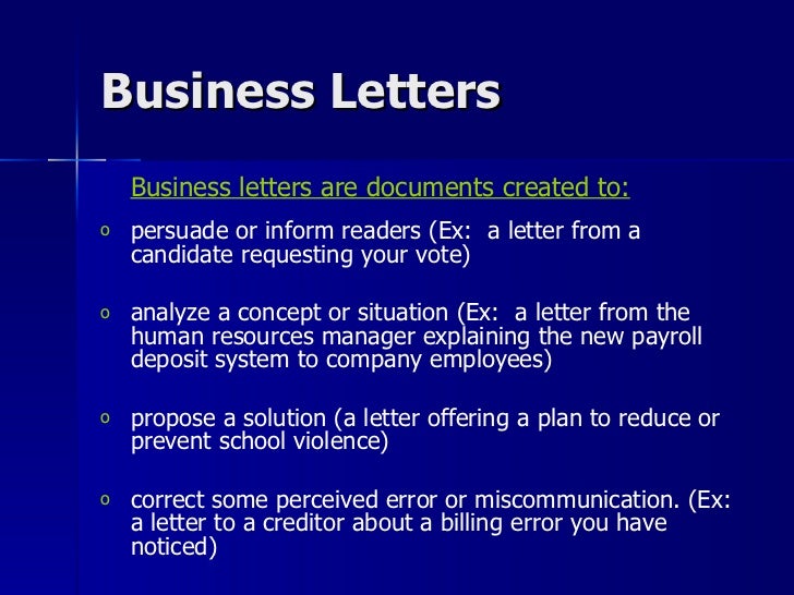 all business letters are informal true or false