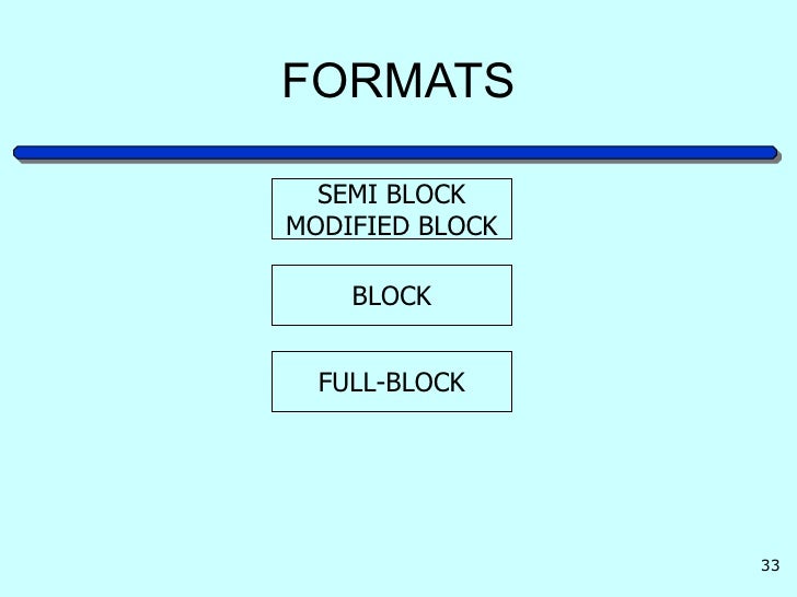 formats semi blockmodified block