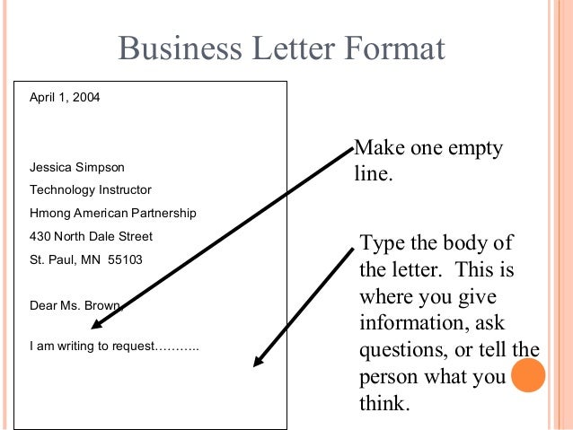 Format application letter for job