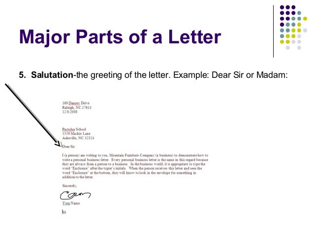 Part Of A Letter Salutation from image.slidesharecdn.com