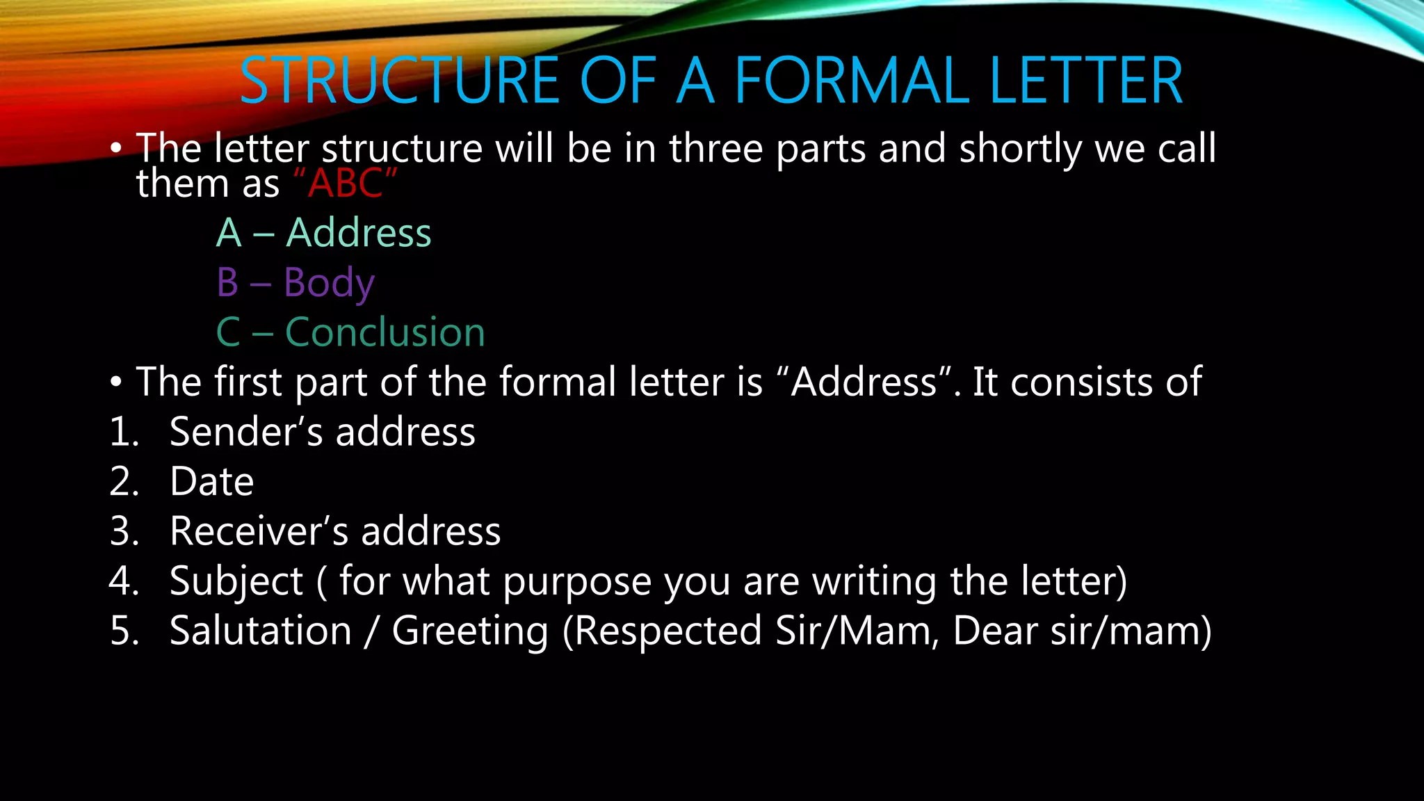 Letter writing and types of letter writing formal and informal. | PPTX