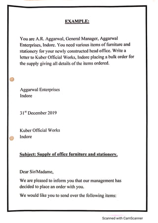 Letter writing Format