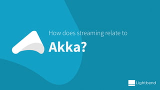Akka?
How does streaming relate to
 