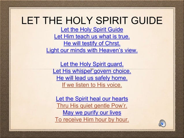 Let the holy spirit guide | PPT