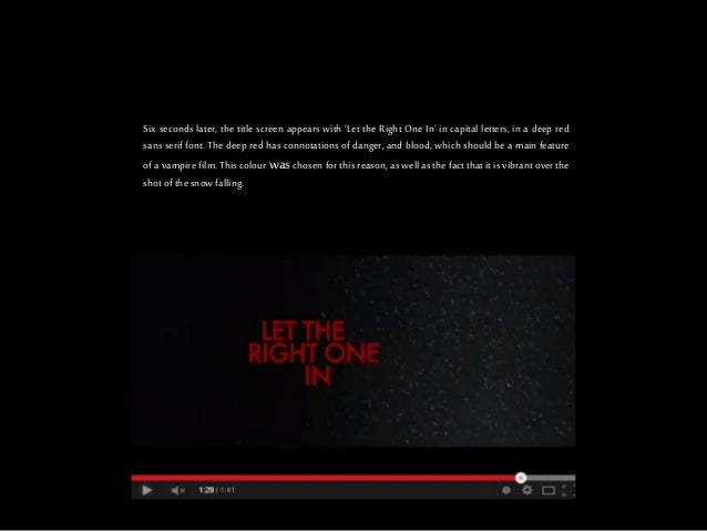 Let the Right One In - Trailer Analysis