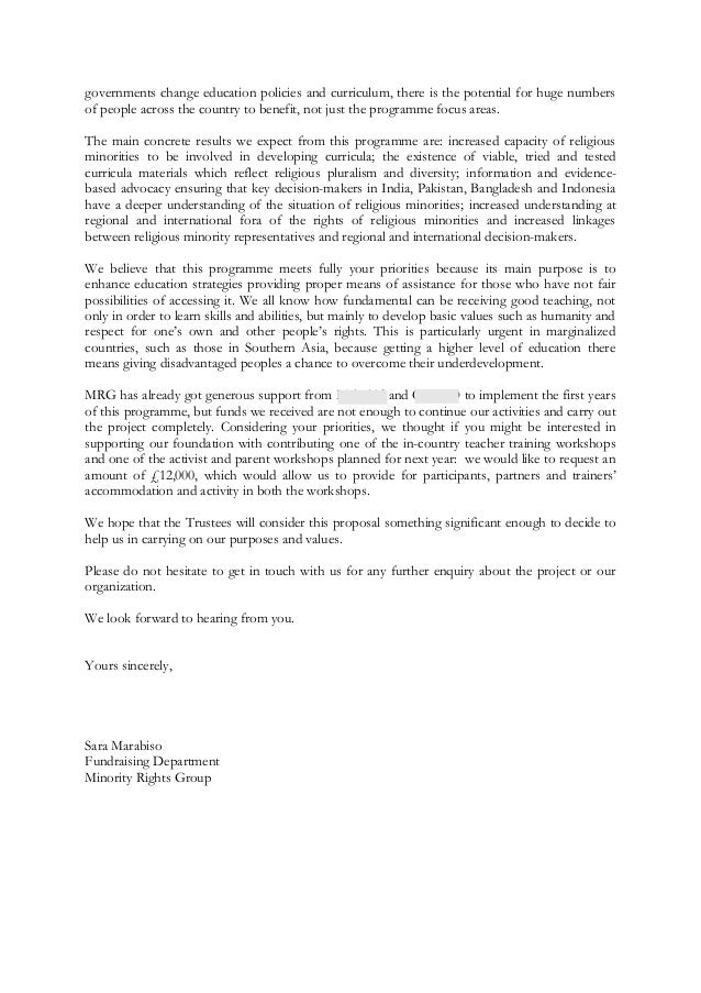 requesting proposal funds letter funds) (request for example proposal of Letter of