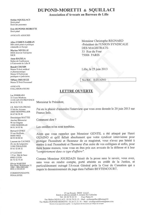 Lettre Ouverte De Maitre Dupond Moretti A Monsieur Christophe Regnar