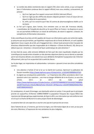  Le nombre des décès mentionnés dans le rapport (761 selon votre article, ce qui correspond
bien à l’information contenue...