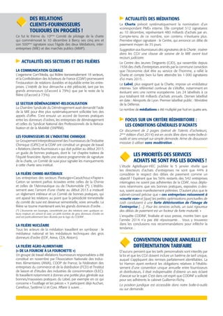 DES RELATIONS
CLIENTS-FOURNISSEURS
TOUJOURS EN PROGRÈS !
Ce fut le thème du 10ème
Comité de pilotage de la charte
qui comm...