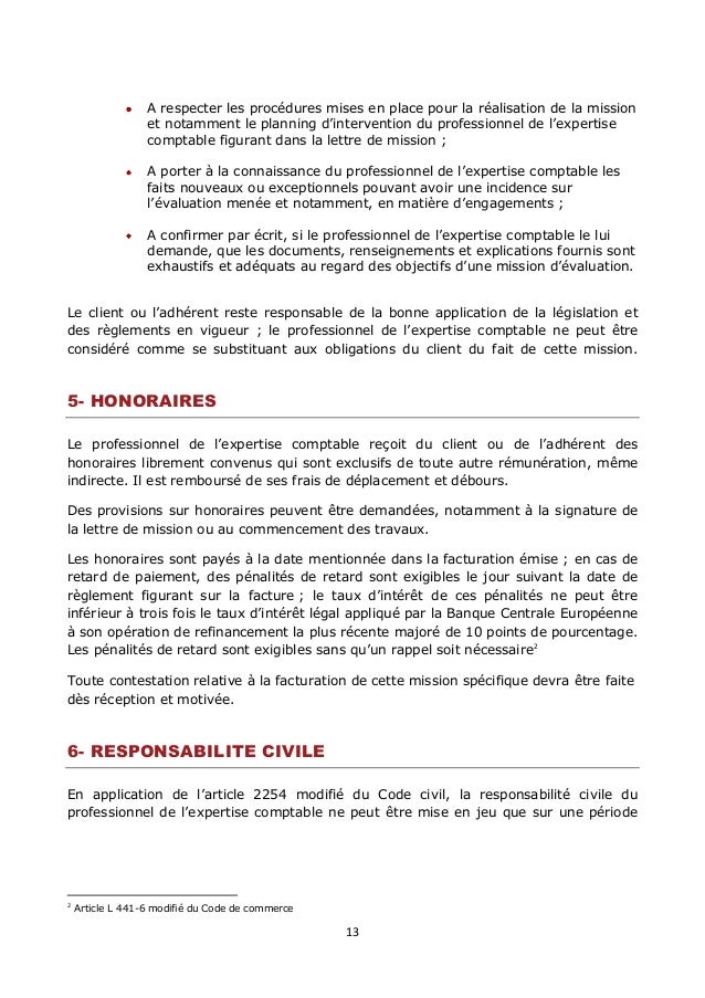 lettre de mission expert comptable obligatoire
