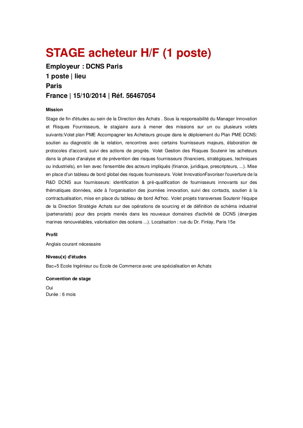 Lettre de motivation