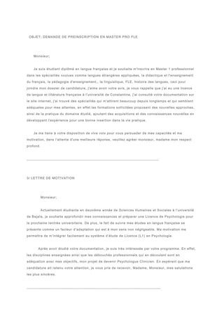 Lettre De Motivation