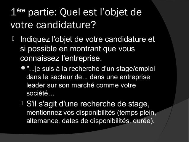 Lettre de motivation