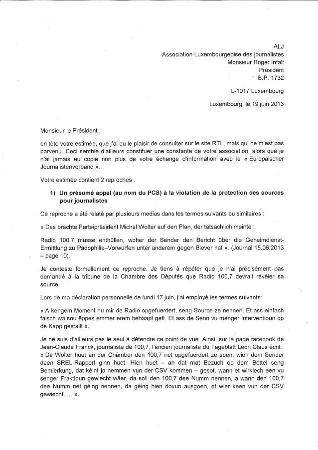 Lettre de réponse alj