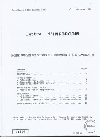 Lettre inforcom1   sfsic 1978