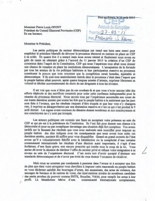 Catastrophe Election 8 Aout 2015: Lettre ouverte à Pierre Louis Opont demandant la tenue d’élections générales