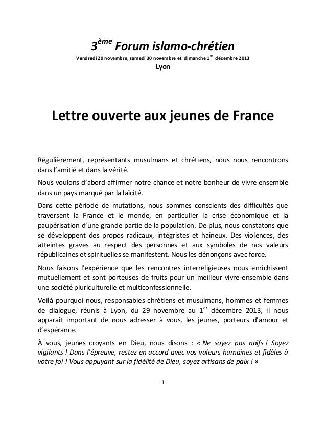 Lettre ouverte aux jeunes
