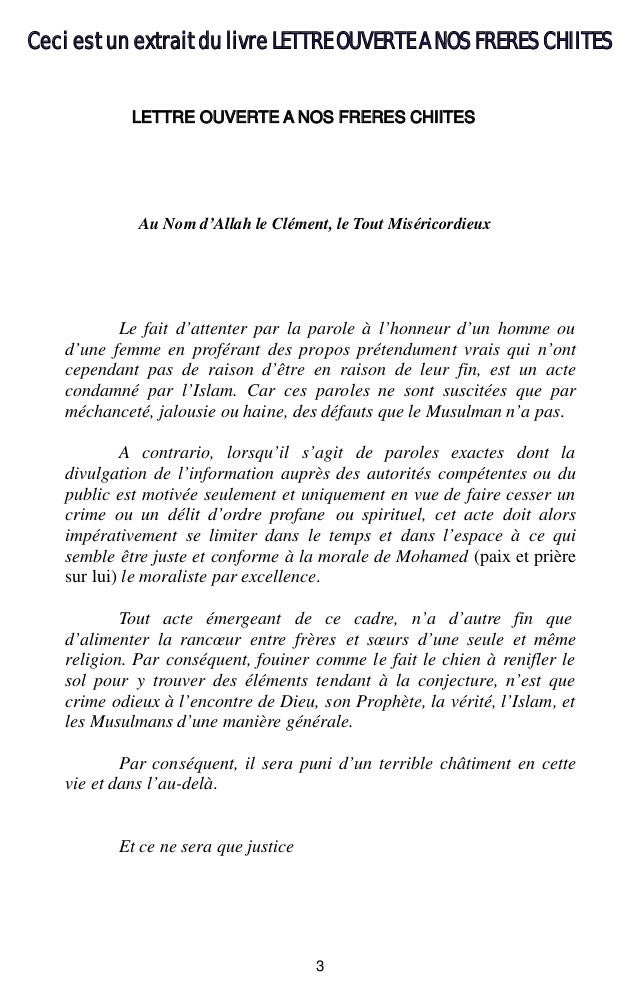 Lettre Ouverte Extraits