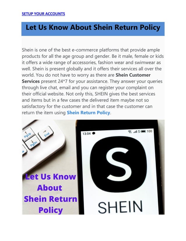 Let us know about shein return policy PDF